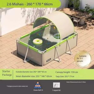 Alternative view of Großer Swimmingpool mit abnehmbarem Baldachin, faltbares Design für den Außenbereich