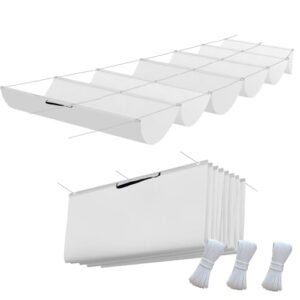 Einziehbares Welle Sonnensegel 2x3m, Verstellbare Pergola Markise mit wasserdichtem & UV-beständigem Segeltuch, Reißfeste Schattenabdeckung Inkl. Befestigungsseilen für Terrasse Pergola,Weiß