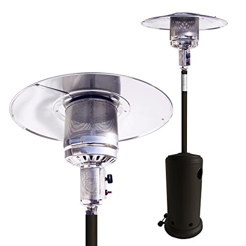 Lemodo Heizpilz 14 kW, Gasheizstrahler mit Piezo-Zündung, stufenlos regulierbar, mit Rädern und Umkippsicherung, für Terrasse, Garten, Sitzgruppen und Außenbereiche, geeignet für Gasflaschen bis 11 kg