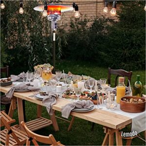 Alternative view of Lemodo Heizpilz 14 kW, Gasheizstrahler mit Piezo-Zündung, stufenlos regulierbar, mit Rädern und Umkippsicherung, für Terrasse, Garten, Sitzgruppen und Außenbereiche, geeignet für Gasflaschen bis 11 kg