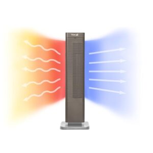 Clean Air Optima CA-904C Smart - 2in1: Design Heizlüfter - Heizen und Kühlen - Heizung: 1000/2000 Watt - Digitaler Thermostat 15-35°C - Oszillation 80º - Geeignet für Räume bis 40m²/100 m³