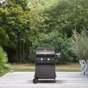 Alternative view of Campingaz Xpert 200 LS Plus Rocky Gasgrill aus Lavastein, BBQ Wagen mit 2 Brennern und 1 Lat-Brenner, Abdeckung Thermometer, Lat. Kippbare Ablage, Pot 8,200 kW 2,1 kW Brenner lat.
