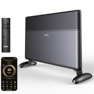Ballu Infrarotheizung Standgerät/Wandmontage 1500W Elektroheizung mit Thermostat, WIFI & App, Leiser Konvektor Heizung Elektrisch mit Frostwächter & Überhitzungsschutz für Innenräume(Noir)