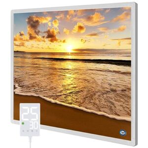 Hocosyme Infrarotheizung Bild 300W, 1-3 Min auf Betriebstemperatur bis 120 Grad - Geeignet für Schlafzimmer, Büro, Küche, Badezimmer - mit Touch-Thermostat - Strand