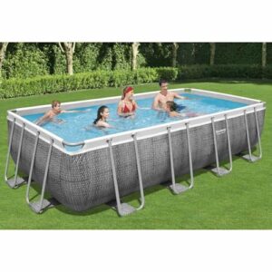 Mengtu Power Steel Pool-Set Rechteckig | Stahlrahmen | 14812L Fassungsvermögen | Mit Filterpumpe Model92866
