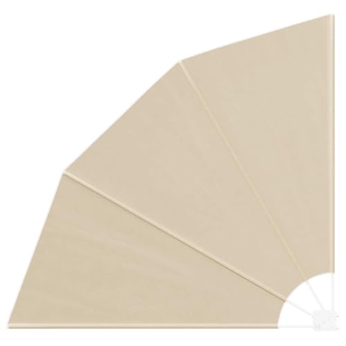 Balkon Sichtschutz Beige 160x160cm, Polyester Fächer-Sonnenschutz für Garten Terrasse Außenbereich, UV-beständiges Schattentuch Markise Sonnensegel, Privatsphäre Windschutz