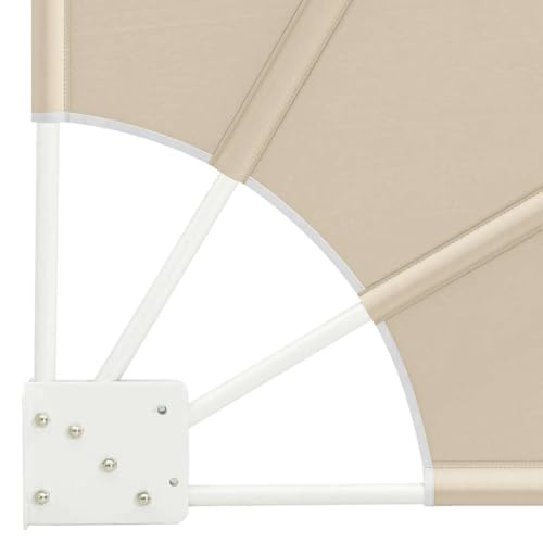 Balkon Sichtschutz Beige 160x160cm, Polyester Fächer-Sonnenschutz für Garten Terrasse Außenbereich, UV-beständiges Schattentuch Markise Sonnensegel, Privatsphäre Windschutz – Bild 5