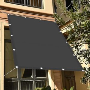 Alternative view of Sonnensegel Dreieckig 280 x 380 cm Wasserdicht Sonnenschutz UV Schutz Segeltuch im Viele Größe Und Farben für Patio Hinterhof Rasengarten Outdoor-Aktivitäten, Dunkelgrau