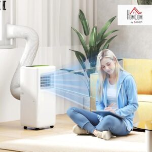 Alternative view of HOMCOM Mobile Klimaanlage 3-in-1 2,6 kw Klimagerät mit Kühlung, Luftentfeuchter, Ventilator, Abluftschlauch, 9000BTU Automatisch Luftkühler mit Fernbedienung, Timer, Kindersicherung, Weiß
