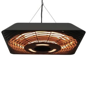 Outsunny Infrarotstrahler 2000 Watt Heizstrahler mit Fernbedienung 3 Heizstufen Schutzhülle LED-Anzeige IP45 Wärmestrahler Terrassenstrahler Standheizer Infrarotheizung Schwarz