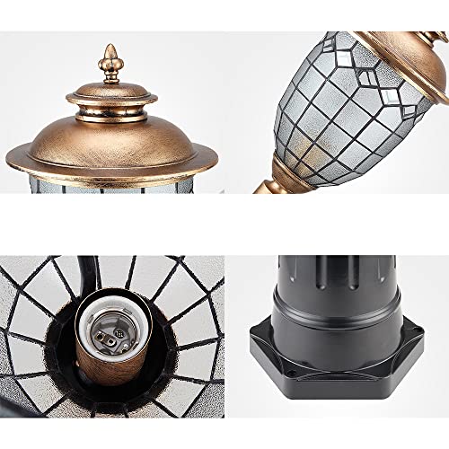 SKYGOO Stehleuchten mit hohen Pfosten, Stehlampe für Meerblick im europäischen Stil, wasserdichte Rasenlichter für den Außenbereich, Gartenrasenlicht, Lampion – Bild 3