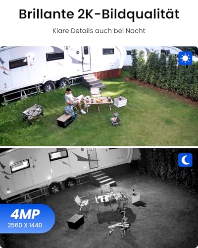 Reolink 4MP Überwachungskamera Aussen Solar mit 355°/140° Schwenkbar, 64GB inklusive, WLAN Kamera Outdoor Akku, Personen-/Fahrzeugerkennung, 2-Wege-Audio, 2.4/5GHz WiFi, Argus PT Plus mit Solarpanel – Bild 2