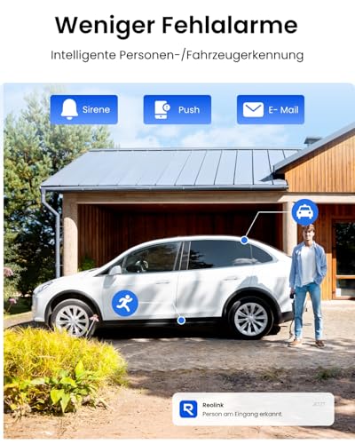 Reolink 4MP Überwachungskamera Aussen Solar mit 355°/140° Schwenkbar, 64GB inklusive, WLAN Kamera Outdoor Akku, Personen-/Fahrzeugerkennung, 2-Wege-Audio, 2.4/5GHz WiFi, Argus PT Plus mit Solarpanel – Bild 5