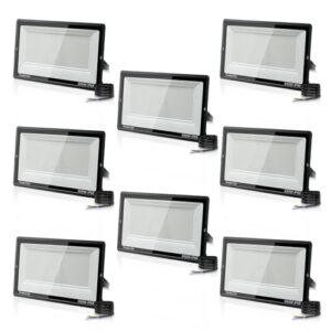 toobettp 8PCS 600W LED Strahler Außen, Superhell 60000LM Fluter Flutlicht 6500K Kaltweiß, IP66 Wasserfest LED Strahler, Scheinwerfer Aussenstrahler für Gärten, Innenhöfe, Garage, Hotel