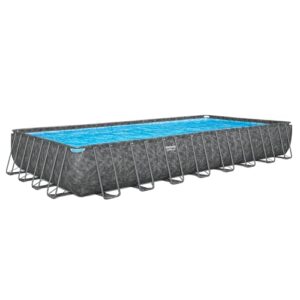 Bestway APX365 Winterfester Solo Pool ohne Zubehör 956 x 488 x 132 cm, Marmor-Optik (Dunkel), eckig