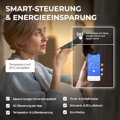 Kältebringer Split Klimaanlage Quick Connect - 12000 BTU (3,5 kW) - Klimagerät mit Heizfunktion, WiFi & App, bis 55qm, sehr leise - 5m Kupferleitung, Kältemittel R32, Montagematerial, Bodenkonsole – Bild 8