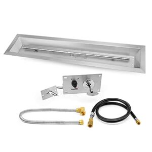 Stanbroil 91,4 x 15,2 cm linearer Drop-in-Erdgas-Feuerstelle, Pfannenbrenner mit Funkenzündungsset, 304 Edelstahl, Erdgas-Feuerstelle für den Außenbereich, bewertet bis zu 65.000 BTU