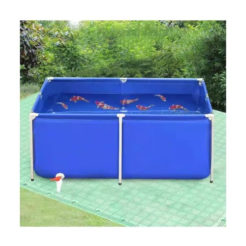 Aufstellpool, Sommerpool aus Segeltuch mit Ablassventil, Faltbarer Außenpool für Familienspaß (Grau, 200 x 100 x 50 cm)