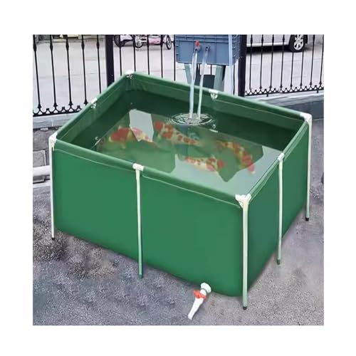 Aufstellpool, Sommerpool aus Segeltuch mit Ablassventil, Faltbarer Außenpool für Familienspaß (Grau, 200 x 100 x 50 cm) – Bild 2