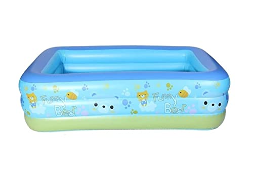 Aufblasbares Schwimmbecken, Aufblasbares Planschbecken mit 3 Ringen, 180 x 140 60 cm, oberirdisches Schwimmbecken, Familien-Lounge-Pool, Sommer-Planschbecken