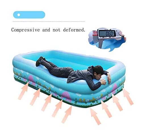 Aufblasbares Schwimmbecken, Aufblasbares Planschbecken mit 3 Ringen, 180 x 140 60 cm, oberirdisches Schwimmbecken, Familien-Lounge-Pool, Sommer-Planschbecken – Bild 5