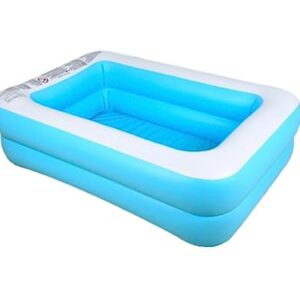 Aufblasbares Schwimmbecken, Pool Familienschwimmzentrum Aquarium Aufblasbarer Rechteckiger Lounge-Pool Schwimmbecken Gartenpool Sommer-Planschbecken(155 * 108 * 46cm)