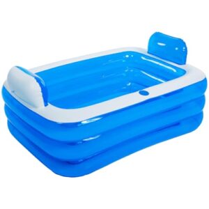 Aufblasbare Badewanne, aufblasbare Badewanne, verdickte PVC- mit Wasserbechermund, bequeme faltbare mit verschleißfestem Blasenboden für Erwachsene und Kinder