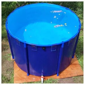 Generisch Robuster, zusammenklappbarer Aufstellpool (4 x 1 m) – Strapazierfähiges Segeltuch für Kois, Wasserspeicherung im Freien, Bewässerung in der Landwirtschaft und Gartenspaß