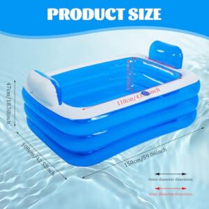 Alternative view of Verdickte aufblasbare PVC-Badewanne mit Wasserbechermund, bequeme faltbare aufblasbare Badewanne mit verschleißfestem Blasenboden für Erwachsene und Kinder