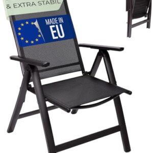 Homeoutfit24 London Gartenstühle 4er Set, Made in Europe, Balkonstuhl klappbar, Hochlehner Gartenstuhl, Esszimmerstuhl, Balkon & Terrasse, verstellbar, Terrassenmöbel, Campingstühle, wetterfest