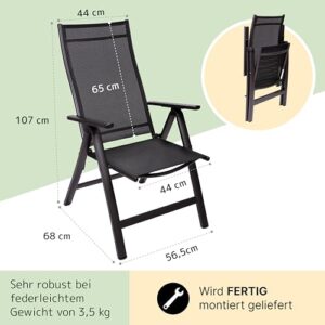 Alternative view of Homeoutfit24 London Gartenstühle 4er Set, Made in Europe, Balkonstuhl klappbar, Hochlehner Gartenstuhl, Esszimmerstuhl, Balkon & Terrasse, verstellbar, Terrassenmöbel, Campingstühle, wetterfest