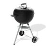 Weber Original Kettle Holzkohlegrill/Porzellanemaillierter Deckel und Kessel, 47 cm Grillfläche, One-Touch-Reinigungssystem, Deckelthermometer, Dreibein-Ständer und Räder, Schwarz