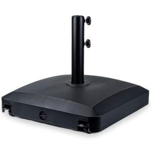 UNIGARDIA Sonnenschirmständer mit Rollen - Befüllbarer Schirmständer mit Wasser oder Sand max. 40 kg - Ampelschirm Kunststoff für Schirmstöcke 32, 38 und 48 mm, Windbeständiges Design 49,5x49,5x10 cm