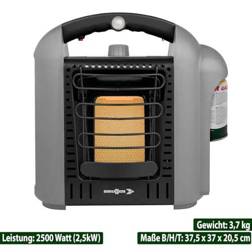 BRUNNER Devil Megaheater Gasheizer L Leistungsstarker Gasheizstrahler mit 2,5kW. Camping-Gasheizung Zelt-Heizung Innenräume und Vorzelt für Gaskartusche oder Gasflasche. – Bild 2