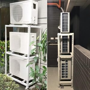 Alternative view of Wandkonsole Klimaanlage, 3 Stöckige Wandhalterung Klimaanlage, 3mm Starkes, Verzinktes Blech, Mehrfach Verstellbare Position(90x50x150cm/35x20x59in)
