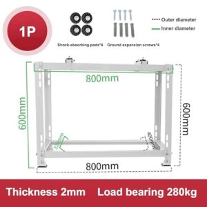 Alternative view of GDHKDDFL Halterungen für Klimaanlagen-Außengeräte, Halterung for Klimaanlagen im Freien, Hochleistungs-Universal-Stoßdämpfung, Luftbehandlungsständer, Wärmepumpen-Basisständer(800x400x600mm)