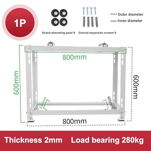 GDHKDDFL Halterungen für Klimaanlagen-Außengeräte, Halterung for Klimaanlagen im Freien, Hochleistungs-Universal-Stoßdämpfung, Luftbehandlungsständer, Wärmepumpen-Basisständer(800x400x600mm) – Bild 2