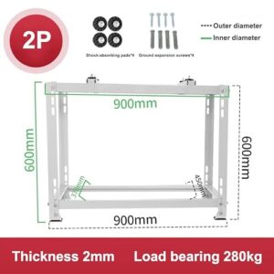 Alternative view of GDHKDDFL Halterungen für Klimaanlagen-Außengeräte, Halterung for Klimaanlagen im Freien, Hochleistungs-Universal-Stoßdämpfung, Luftbehandlungsständer, Wärmepumpen-Basisständer(900x450x600mm)