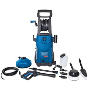 Scheppach Hochdruckreiniger HCE2200 mit 10-TLG. Zubehör | 10m Schlauchrolle | 165bar | 230V 2200W | max. Fördermenge: 468 l/h | langlebige Aluminium Pumpe | Ansaugfunktion & Reinigungsmitteltank