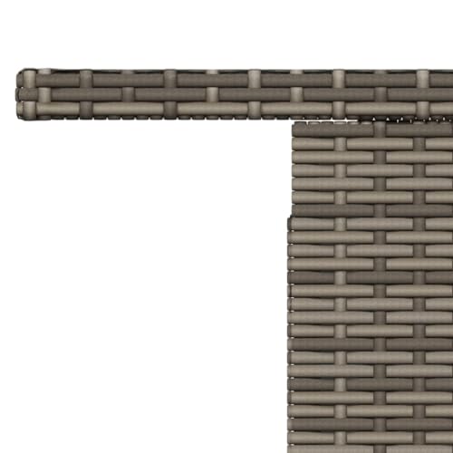 vidaXL Gartentisch, Outdoor Tisch mit Verstellbarer Tischplatte, Esstisch mit Stahlrahmen, Gartenmöbel Couchtisch, Grau Poly Rattan Akazienholz – Bild 6