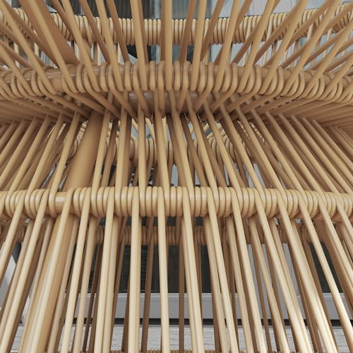 Outsunny Runder Garten-Couchtisch, Beistelltisch aus Harz in Rattan-Optik und Hartglasplatte Ø60 x 37H cm – Bild 7