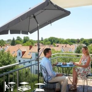 Alternative view of 4smile SunnyShade 200x125 cm, Sonnenschirm Balkon mit Halterung im 3-er-Set, Balkonschirm mit UV 50 , Sonnenschirmhalter für Balkongeländer, Sonnenschutz Balkon, Sonnenschirm rechteckig, Anthrazit