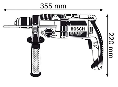 Bosch Professional Schlagbohrmaschine GSB 21-2 RCT (Bohr-Ø in Beton: 13-22 mm, 1300 Watt, inkl. Schnellspannbohrfutter 13mm, Tiefenanschlag 210mm, Zusatzhandgriff, Handwerkoffer) – Bild 3