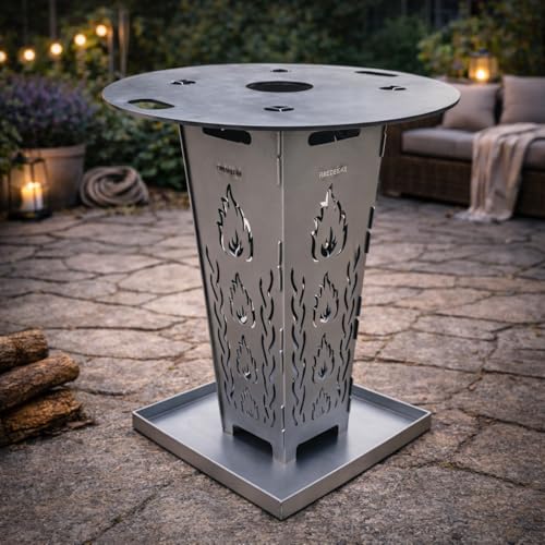 FireDesire Feuerkorb 80cm Grillplatte Ascheschale, Feuertonne, Feuerschale, Grilltonne, Ofen, Terassenofen, Grill – Bild 7