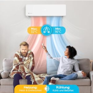 Alternative view of ZENIRO Klimaanlage Set Split - mit WiFi/App Funktion Klimagerät Kühlen A / Heizen A 3,5kW 12000 BTU Sehr Leise, Kältemittel R32 - Fernbedienung, Timerfunktion - Inkl. Montagematerial