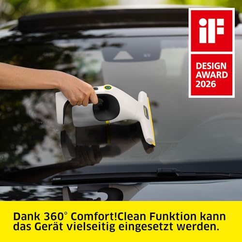 Kärcher Akku-Fenstersauger WV 1 Compact Care, Akkulaufzeit: 25 min., Schmutzwassertank: 100 ml, Gewicht: 0,5 kg, Sprühflasche mit Mikrofaser-Wischbezug, 20 ml Fensterreiniger, USB-C-Port – Bild 3