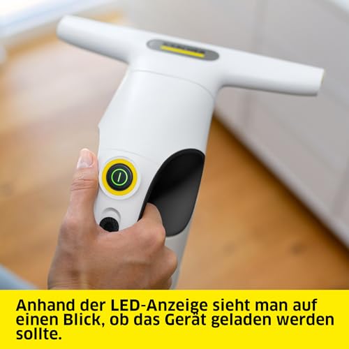 Kärcher Akku-Fenstersauger WV 1 Compact Care, Akkulaufzeit: 25 min., Schmutzwassertank: 100 ml, Gewicht: 0,5 kg, Sprühflasche mit Mikrofaser-Wischbezug, 20 ml Fensterreiniger, USB-C-Port – Bild 6