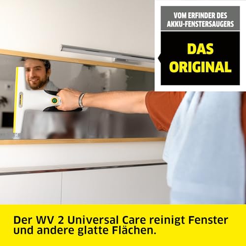 Kärcher Akku-Fenstersauger WV 2 Universal Care, Akkulaufzeit: 35 min., Schmutzwassertank: 120 ml, Sprühflasche mit Mikrofaser-Wischbezug, 20 ml Fensterreiniger, USB-C-Port – Bild 2