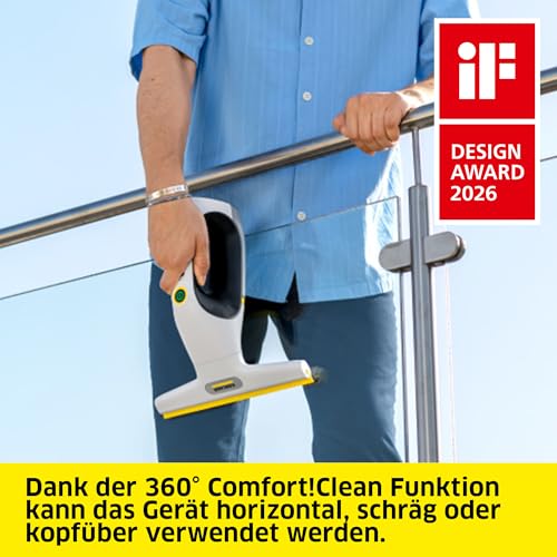Kärcher Akku-Fenstersauger WV 2 Universal Care, Akkulaufzeit: 35 min., Schmutzwassertank: 120 ml, Sprühflasche mit Mikrofaser-Wischbezug, 20 ml Fensterreiniger, USB-C-Port – Bild 3