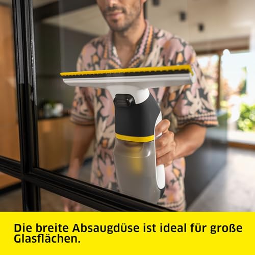 Kärcher Akku-Fenstersauger WV 3 Comfort Care, Laufzeit: 35 min, XXL-Schmutzwassertank: 200 ml, Absaugdüse (280 mm), Sprühflasche mit Mikrofaser-Wischbezug, Hook!It Duschhaken, 20 ml Fensterreiniger – Bild 5